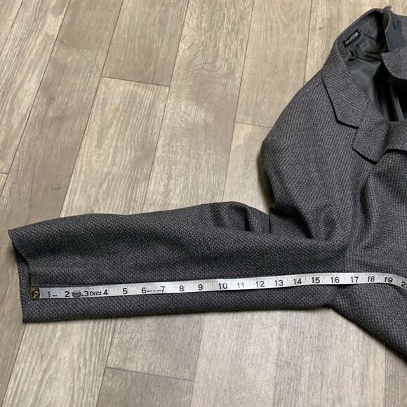 Mens Stafford 100% Pure New Wool Gray 3 Button Blazer Sports Coat Jacket - Picture 9 of 9